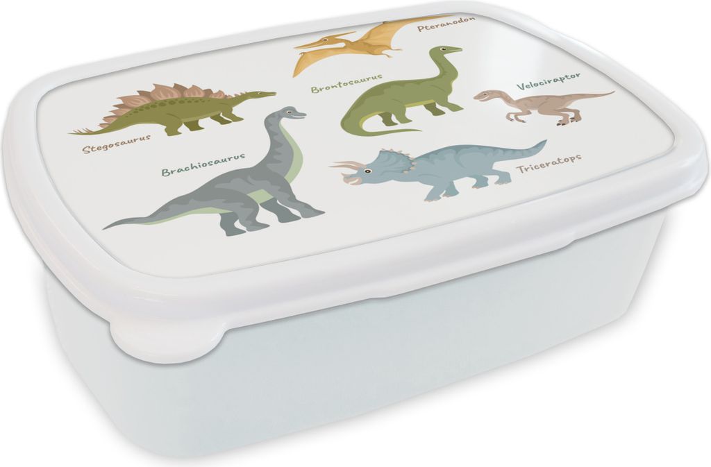 KitchenYeah Lunchbox Brotzeit Brotdose 17x11 cm Dinosaurier - Jura - Kinderzimmer Kinder Brotzeitdose - Lunch Box - Kinder - Sandwich-Box - Schul...