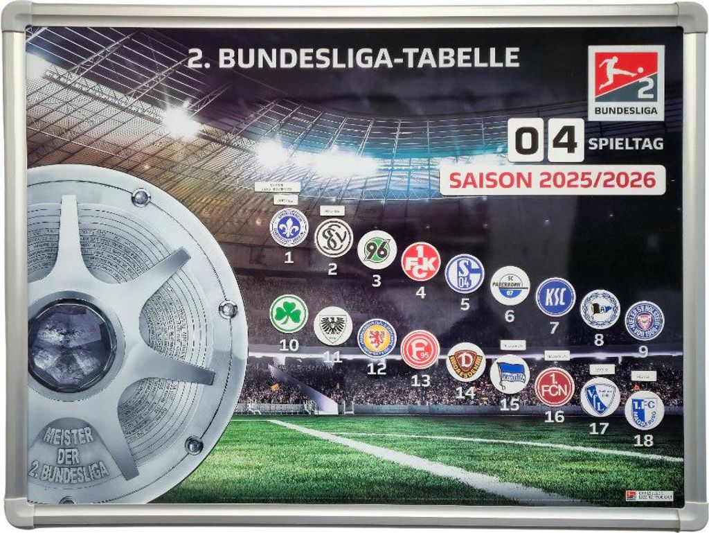 2. Bundesliga Magnettabelle (Saison 2025/26) | Offizielles Produktbild 