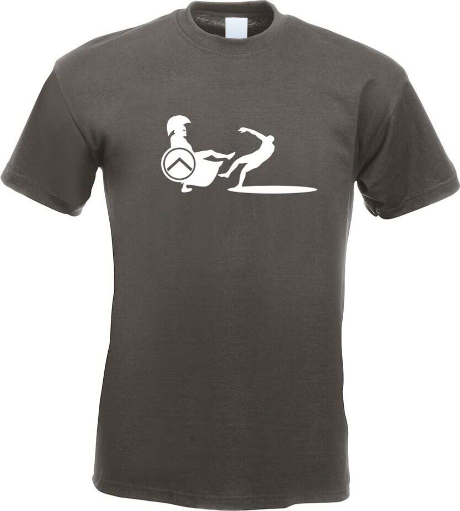 Kiwistar - T-Shirt - Graphit - Spartaner Sparta Kämpfer II Motiv Bedruckt Funshirt Design Print - mit Motiv Bedruckt - Funshirt Design - Sport - F...