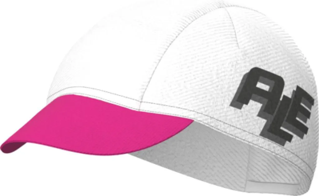 Casquette vélo ALÉ FLAG Blanc Rose : fini la sueur dans les yeux !