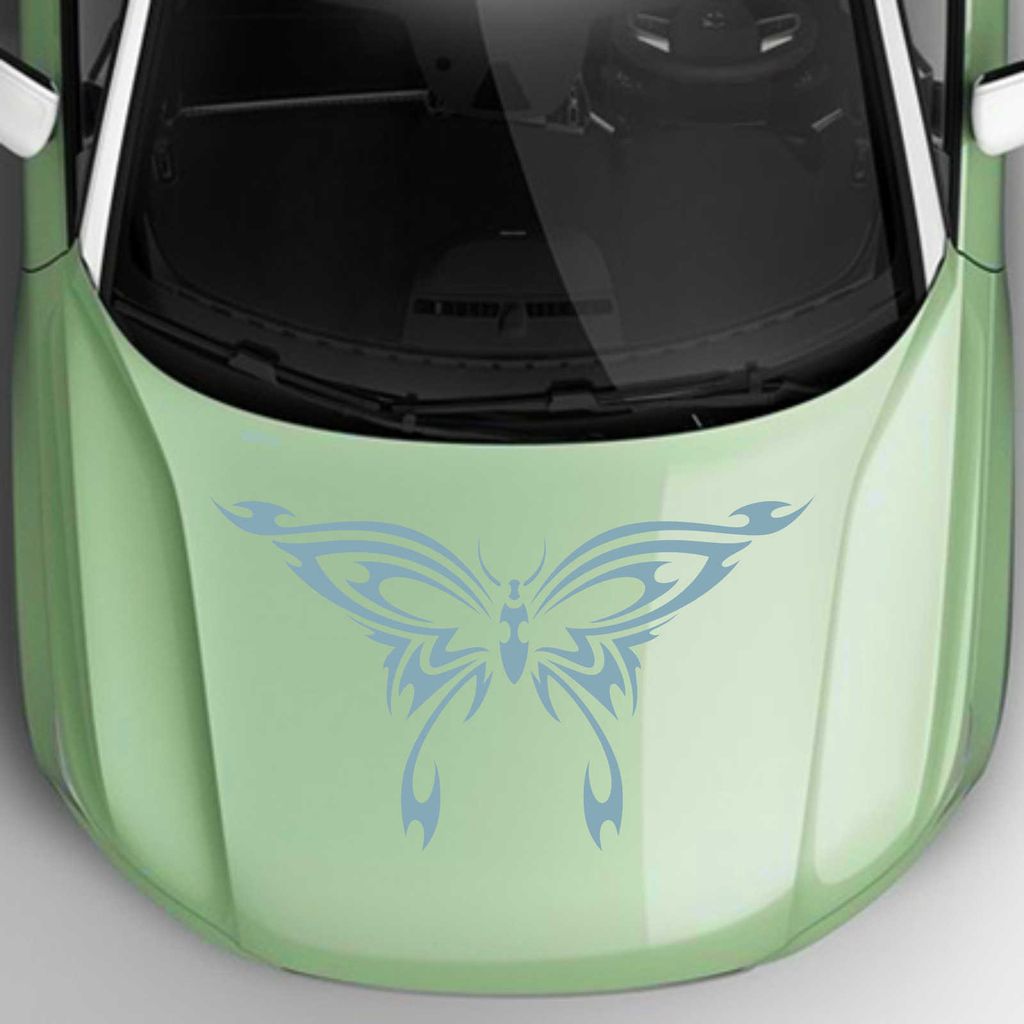 Aufkleber - Autoaufkleber "Schmetterlingstribal" 70cm x 41cm pastelltürkis - Tuning Carystyling Heckscheibe Auto