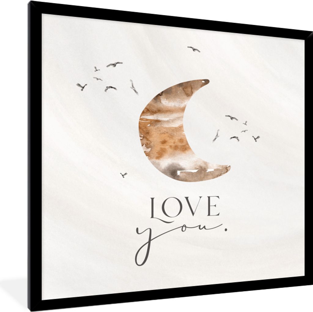 MuchoWow Gerahmtes Poster Zitate - Sprichwörter - Kinder - Liebe dich - Jungen - Mädchen - Kinder 40x40 cm - Poster mit Schwarzem Bilderrahmen ...