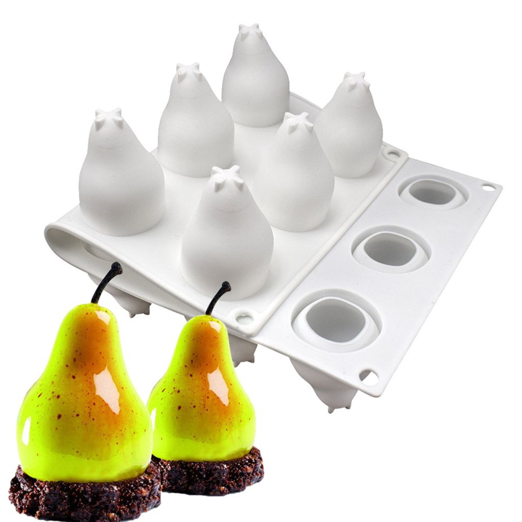 Silikonform in Birnenform mit 15 Mulden für Mousse, Kuchen, Produktbild 