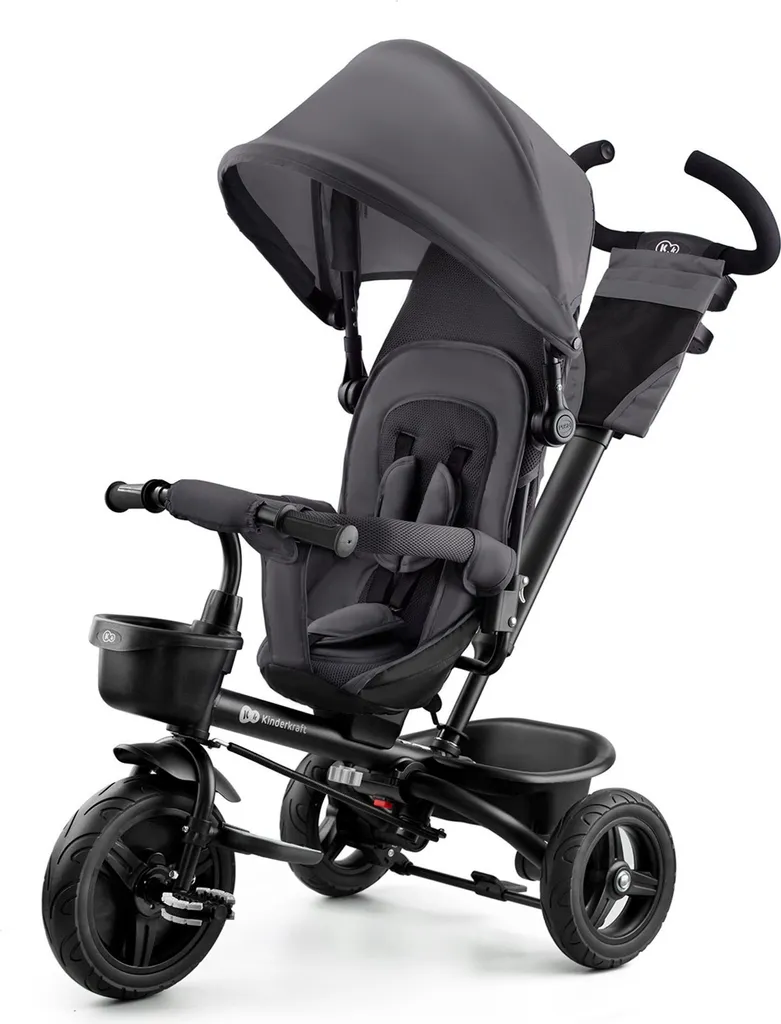 Tricycle évolutif bébé Aveo Kinderkraft avec siège rotatif et canne