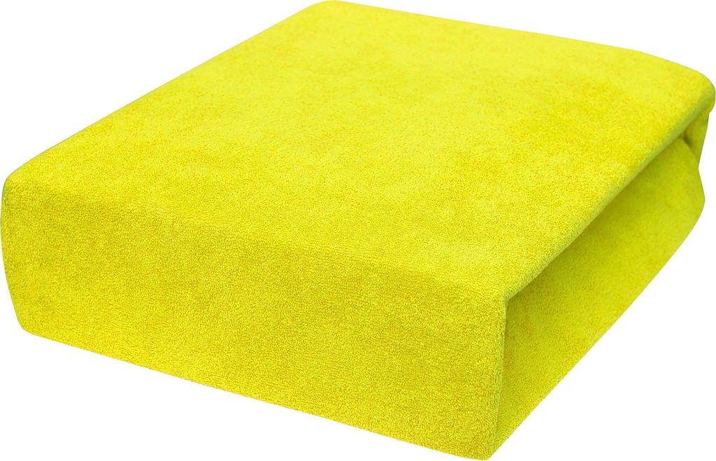Frottee Spannbettlaken 60x120 cm Gelb – Weiches, Dehnbares Bettlaken mit Gummizug, Atmungsaktiv & Hautfreundlich, Baumwolle-Elasthan-Mix, 22 Farben