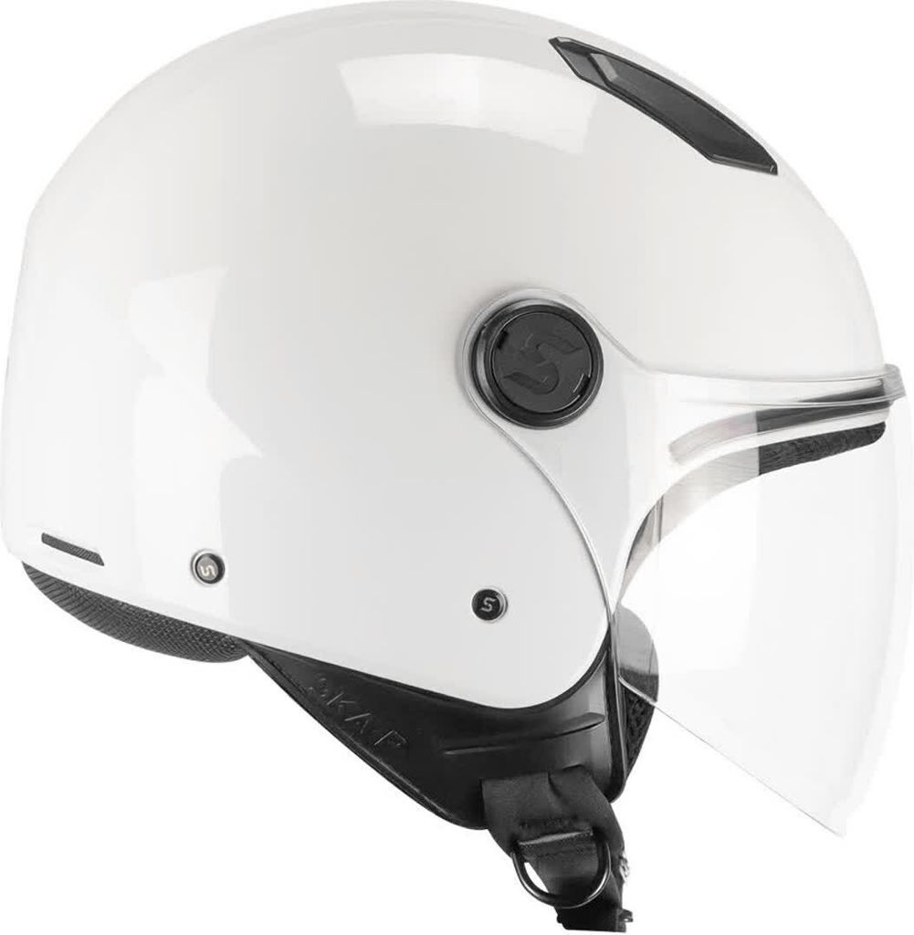 Demi Jet Helm SKA-P 1LHA LUKE Mono Glänzendes Weiß größe S