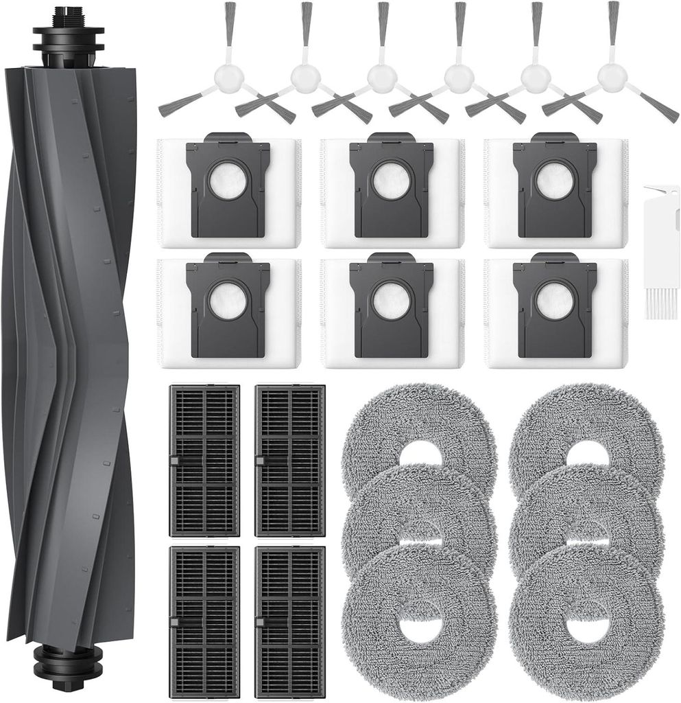 24 Stück Zubehör für Dreame L10s Ultra Gen 2 / L10s Pro Ultra Heat / L40 Ultra AE/ X30 Ultra/Mova E30 Ultra Saugroboter, 1 Hauptbürste,6 Staubb...