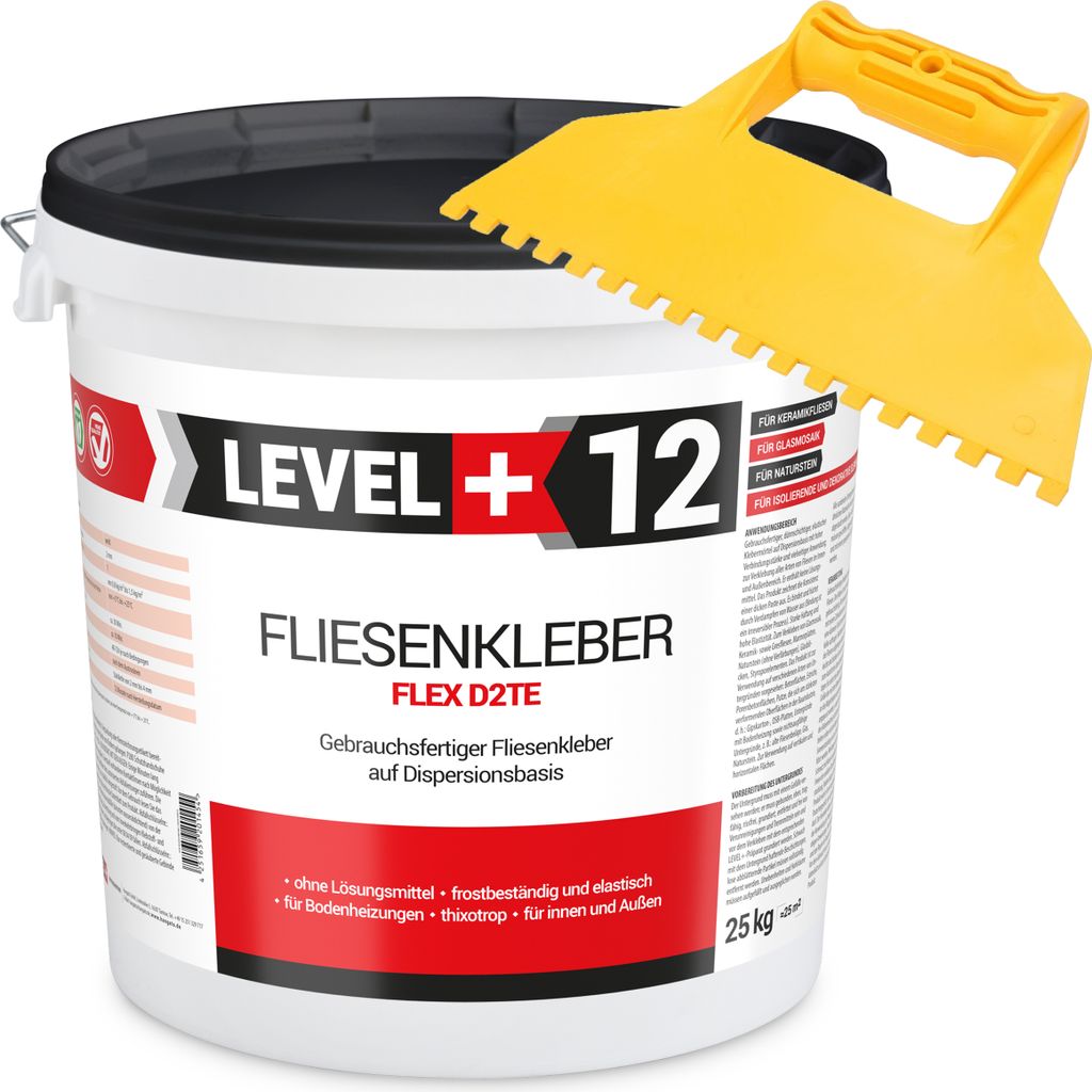 Dispersionkleber Fertig-Fliesenkleber 25kg Flex Zahnspachtel SET RM12