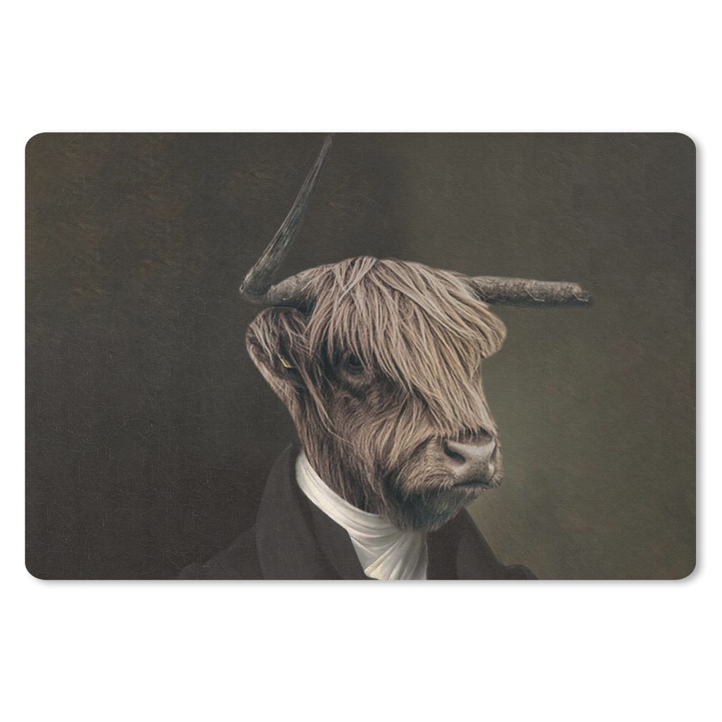 MuchoWow Mauspad Mousepad Alte Meister - Schottischer Highlander - Pak 27x18 cm - Mousepads - Maus Mat - Pad - Mausunterlage - Büroartikel - Des...