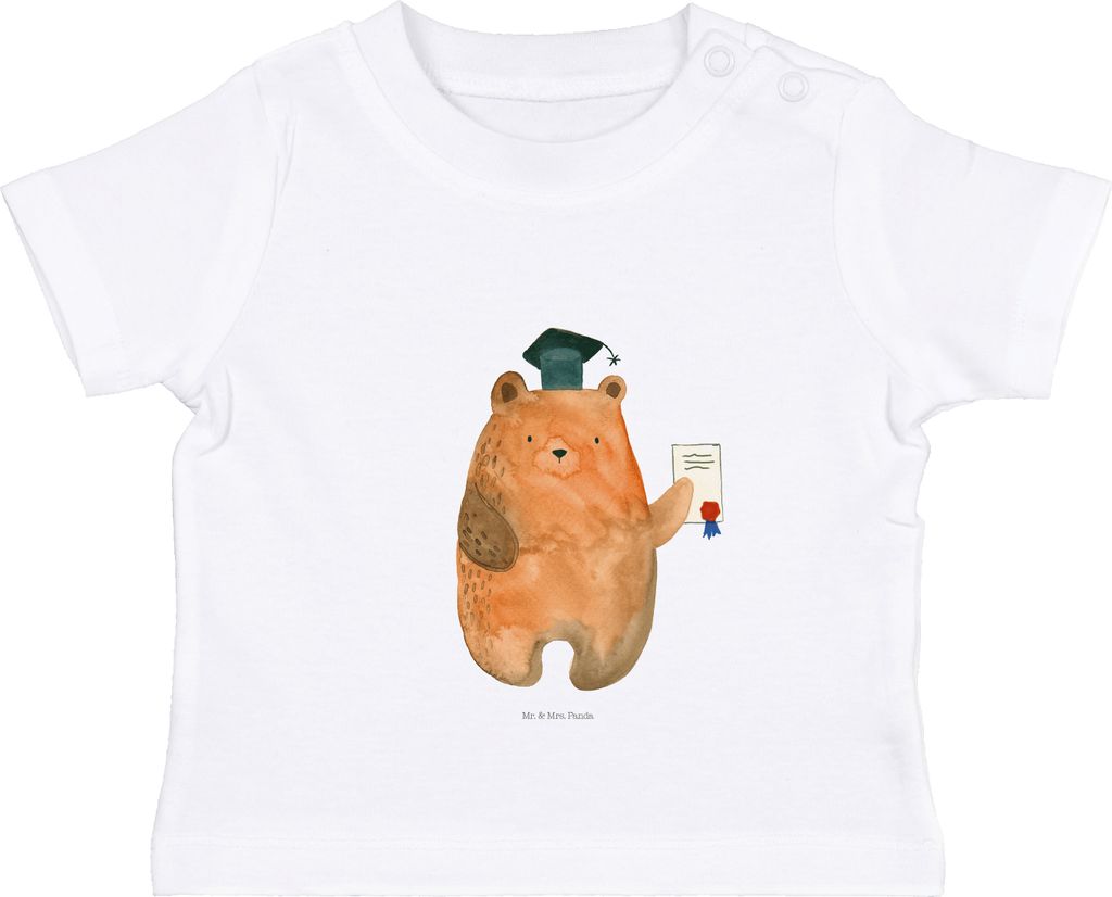 Mr. & Mrs. Panda T-Shirt Bär Prüfung 12. - 18. Monat - Weiß - Geschenk, Zeugnis, Baby, Baumwolle Shirt, Bestanden, Abschlusszeugnis, Prüfungen,...