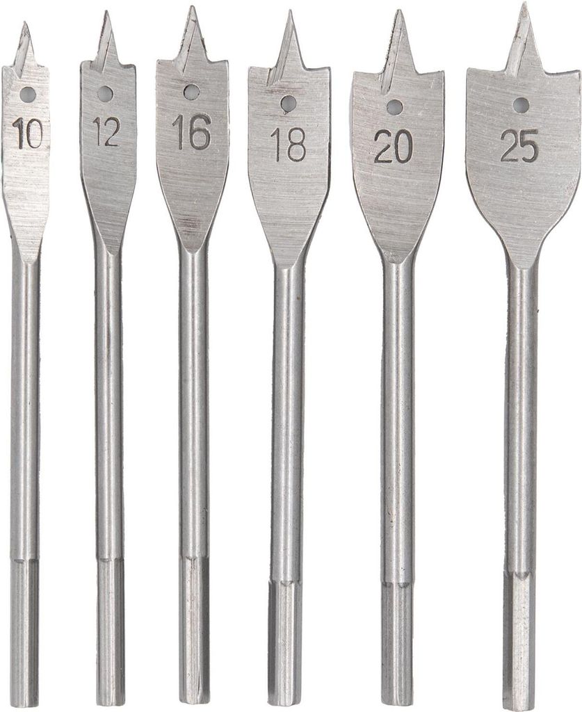 6tlg Flachbohrer Flachfräsbohre Holzbohrer Flachholzbohrer Produktbild 