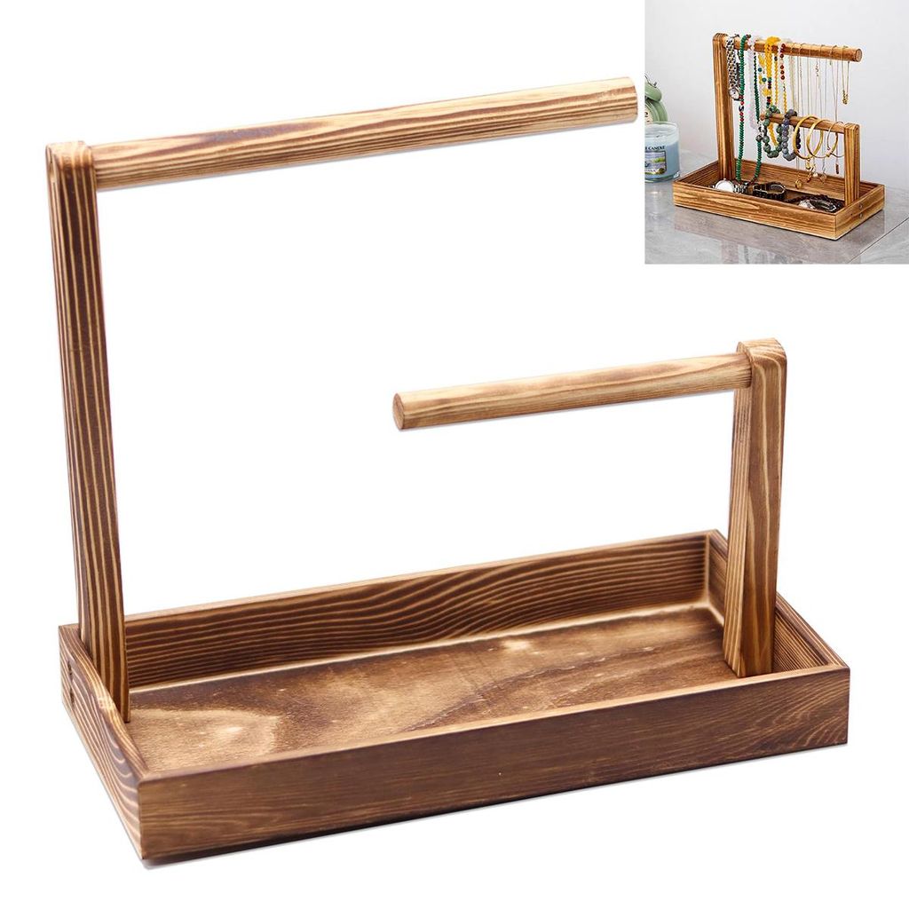 Kettenständer Schmuckständer Holz Schmuckregal Schmuck, Produktbild 