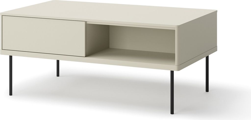 Furniture24 Couchtisch Epiro Ep-08 Kaffetisch 110 X 48 X 67 Cm Mit 2 Schubladen Kaschmir