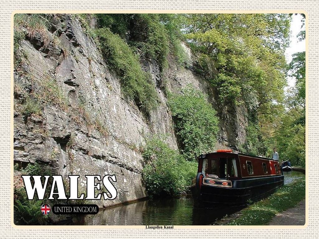 vianmo Holzschild 30x40 cm Wales United Kingdom Llangollen Kanal Bildmotiv Reisemotiv Abenteuer Reisen