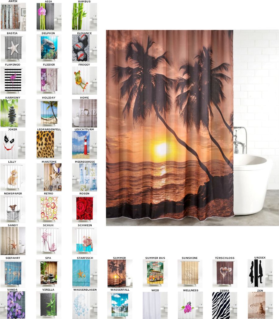 SANILO® Duschvorhang Summer 180 x 200 cm Produktbild 