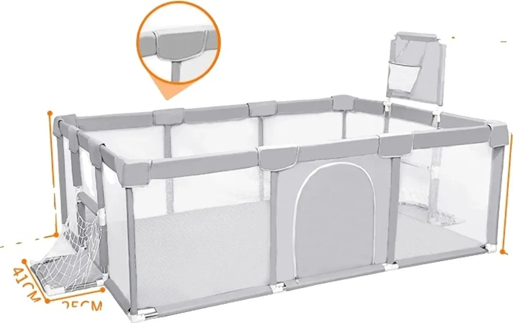 Tente de jeu PANGDUBE stable en métal pour bébé 188x124 cm Gris XL