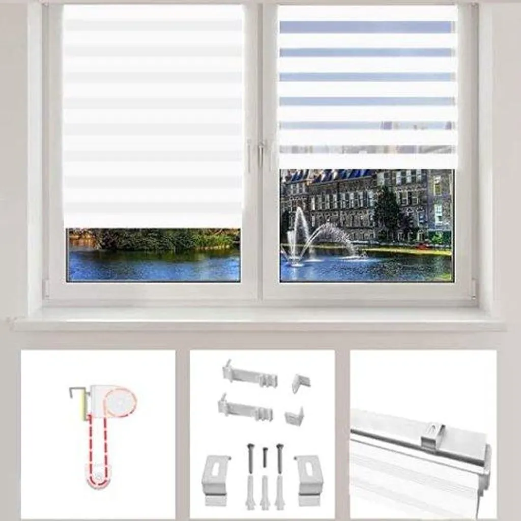 Store jour nuit Klemmfix pour réguler la lumière et l'intimité du salon