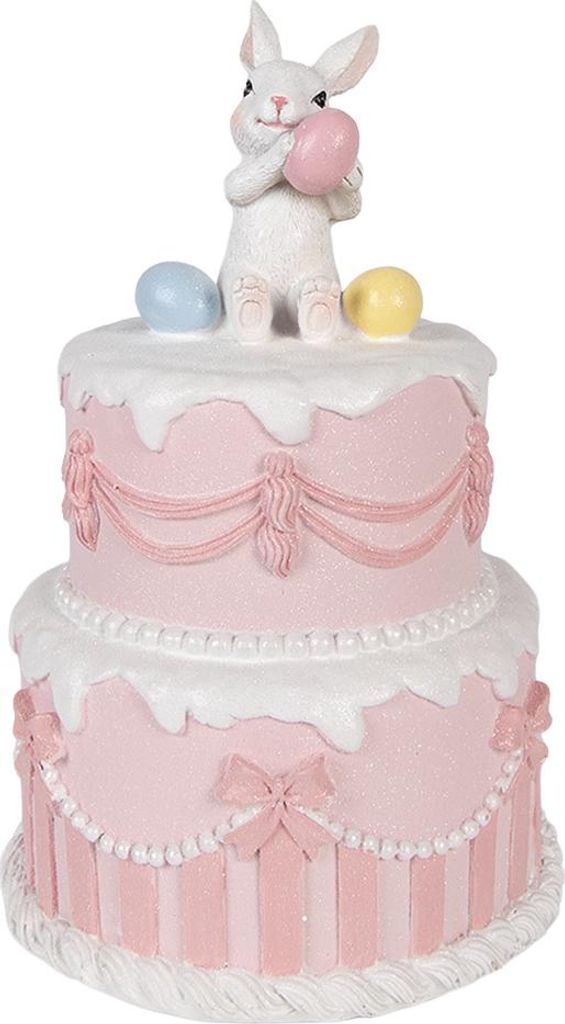 Clayre & Eef Dekorationsfigur Kuchen Ø 18x28 cm Weiß Kunststoff