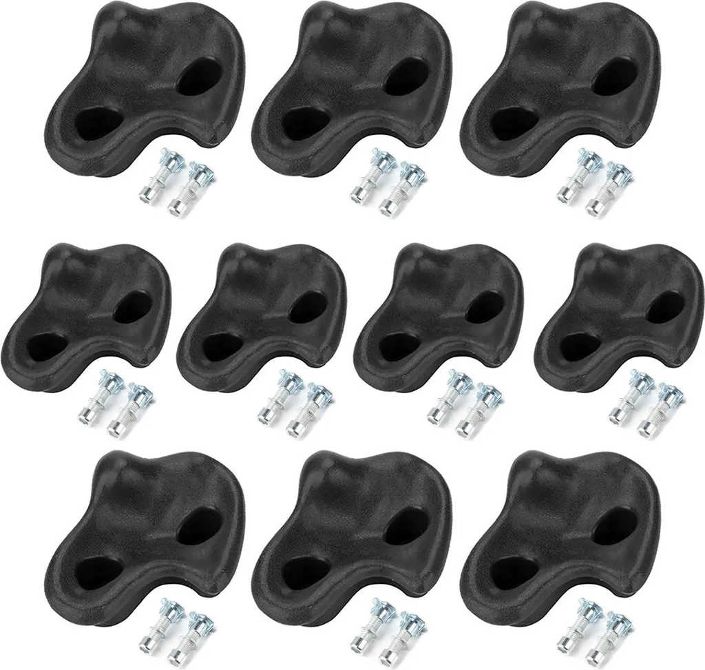 Prises d'escalade antidérapantes pour mur enfant kit 10 pièces noires