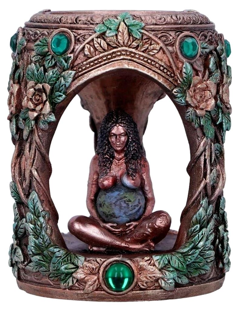Nemesis Now Teelichthalter Mutter Erde, Bronze, 7 cm