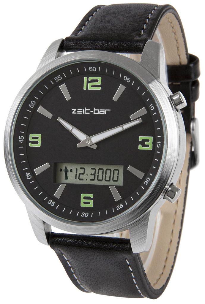 Zeit-Bar Funk-Armbanduhr Herren, mit Datums- und Produktbild 