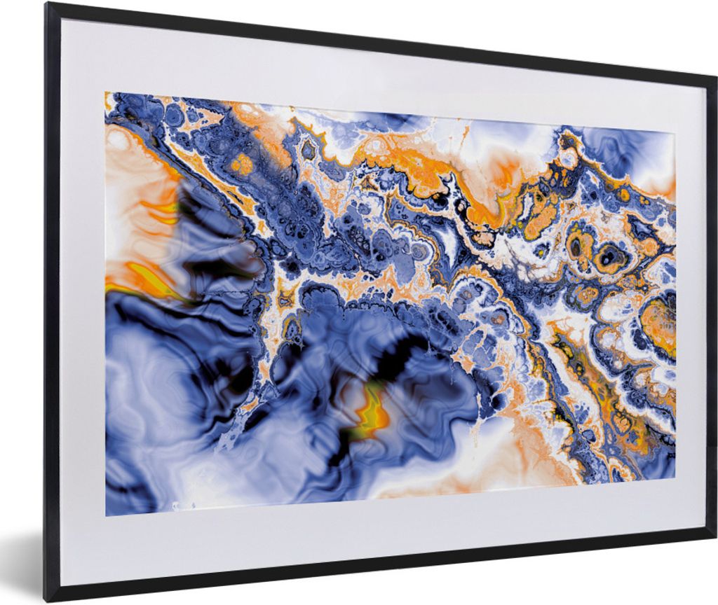 MuchoWow Gerahmtes Poster Kunst - Formen - Psychedelisch 60x40 cm - Poster mit Schwarzem Bilderrahmen Wandposter Rahmen Foto Bilder - Schlafzimme...