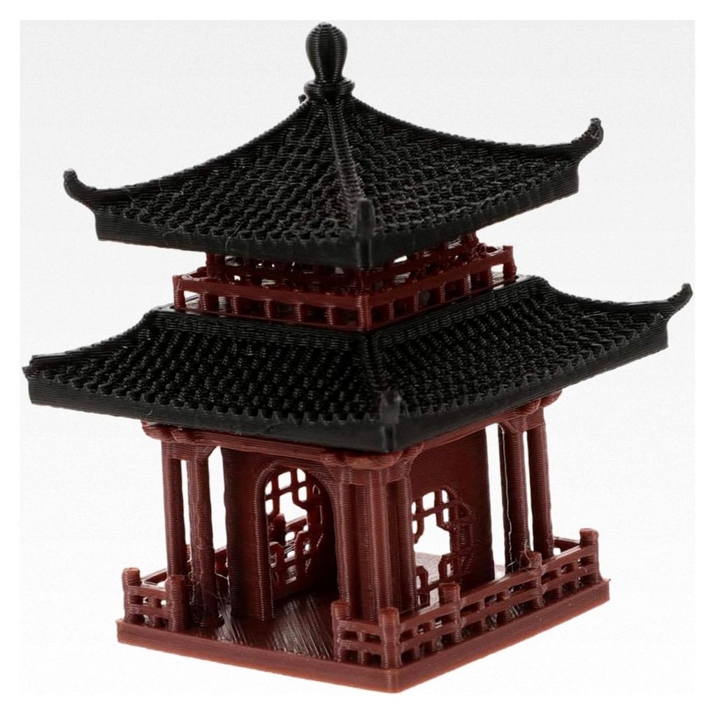 Miniatur Pagodenstatue aus Harz, Chinesischer Kleiner Pavillon, 7 cm, Dekoratives Ornament für Zen Garten und Bonsai Mikrolandschaft