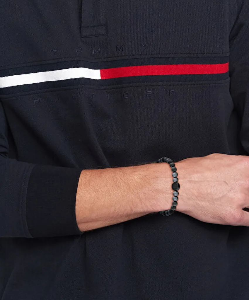 Tommy Hilfiger TH85 2790625 Bracciale Uomo Perle Nere e Acciaio