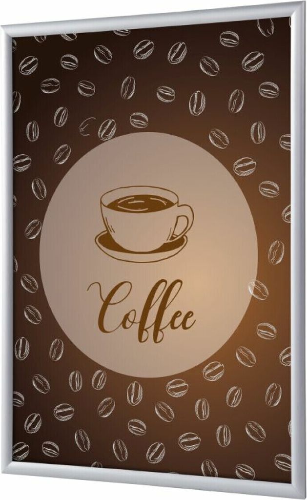 Showdown Klapprahmen - DIN A1 - Komplett-Set - Coffee Englisch - Braun/Silber