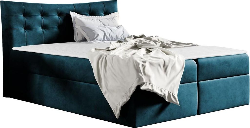 MIRJAN24 Boxspringbett Havana, Moderne Doppelbett mit zwei Bettkästen, Schlafzimmer Ehebett (Kronos 04, Größe: 200x200 cm)