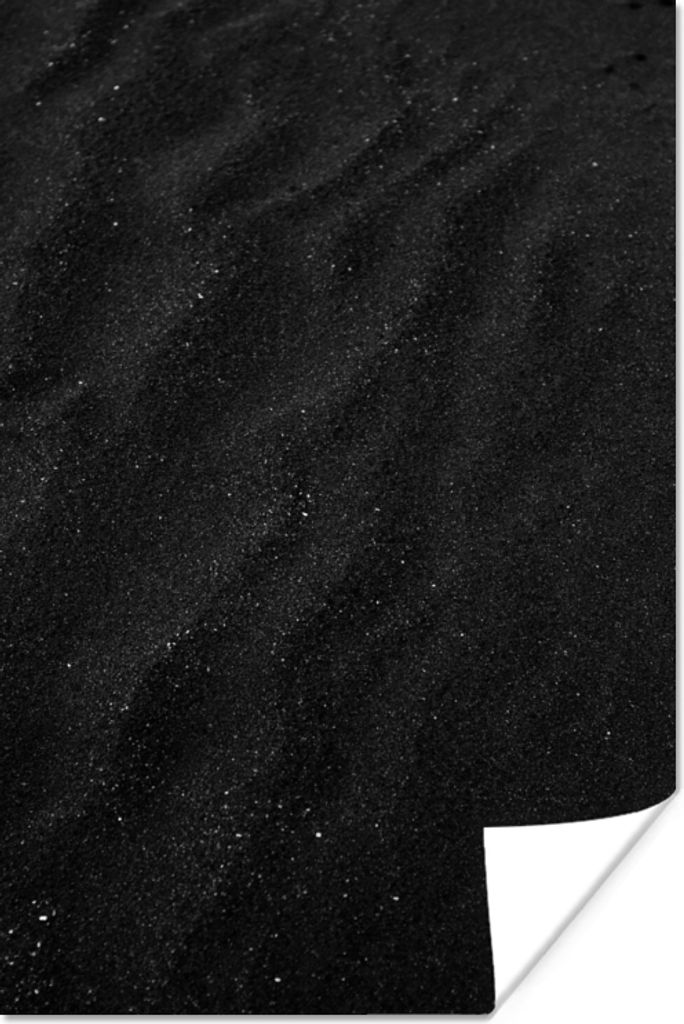 MuchoWow Poster Sand - Schwarz - Weiß - Strand 80x120 cm - Papierdruck
