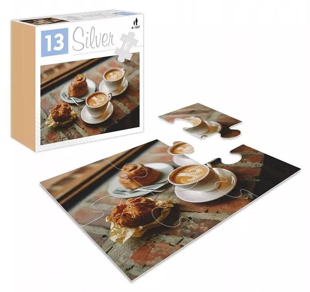 Gra Puzzle Silver Kawa i Ciastko 6 elementów dla seniorów