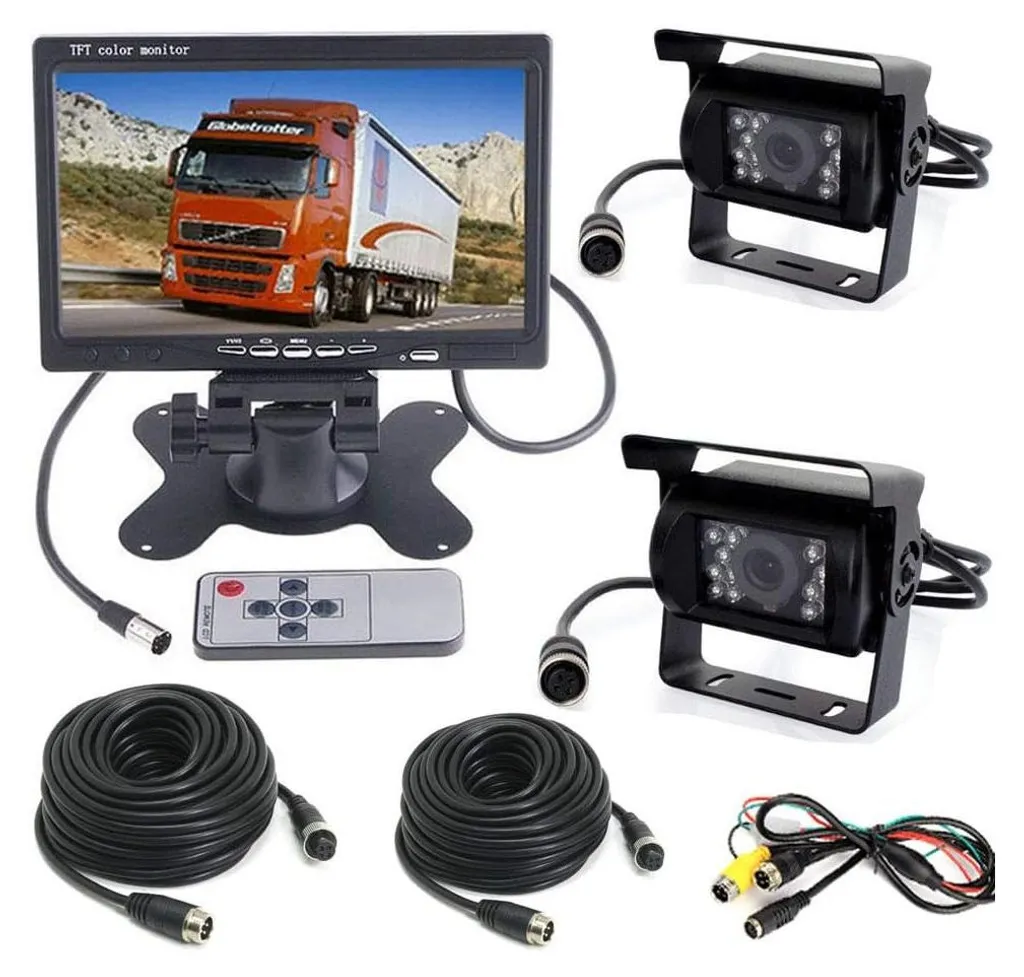 Système de vidéo de recul pour bus et camions écran HD 7" et 18 LED