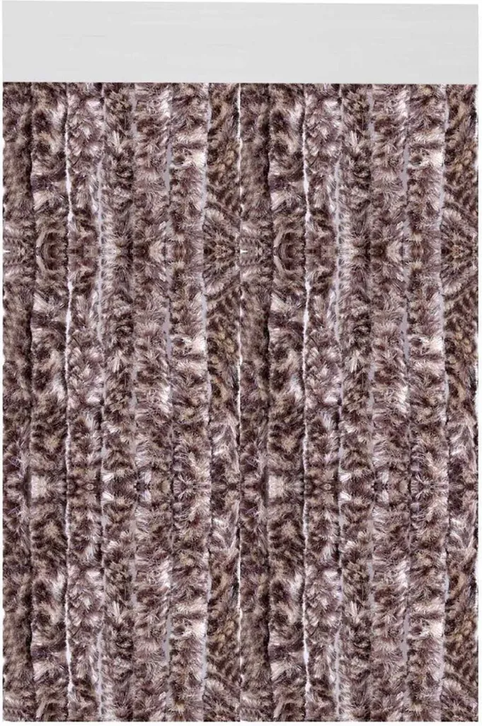 Zanzariera in Ciniglia 100x220cm Beige/Marrone per Porte Camper e Caravan