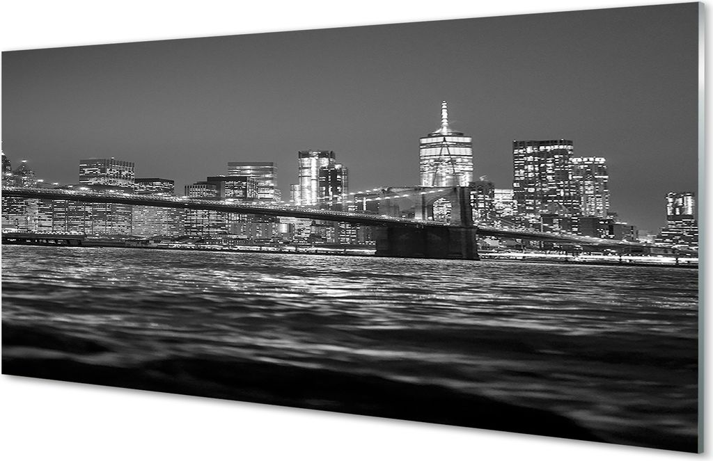 Glasbilder 140x70 Wandkunst Brücke Fluss-Panorama