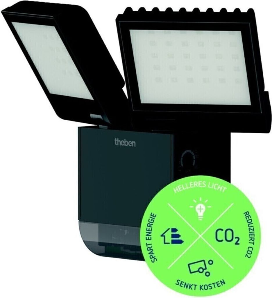 Theben LED-Strahler m theLeda S17-100 BK Bewegungsmelder Produktbild 
