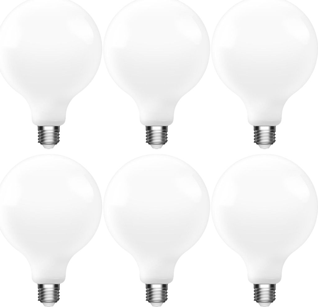 6 x LED Filament Leuchtmittel Globe G120 8,6W = 75W E27 opal 1055lm warmweiß 2700K DIMMBAR