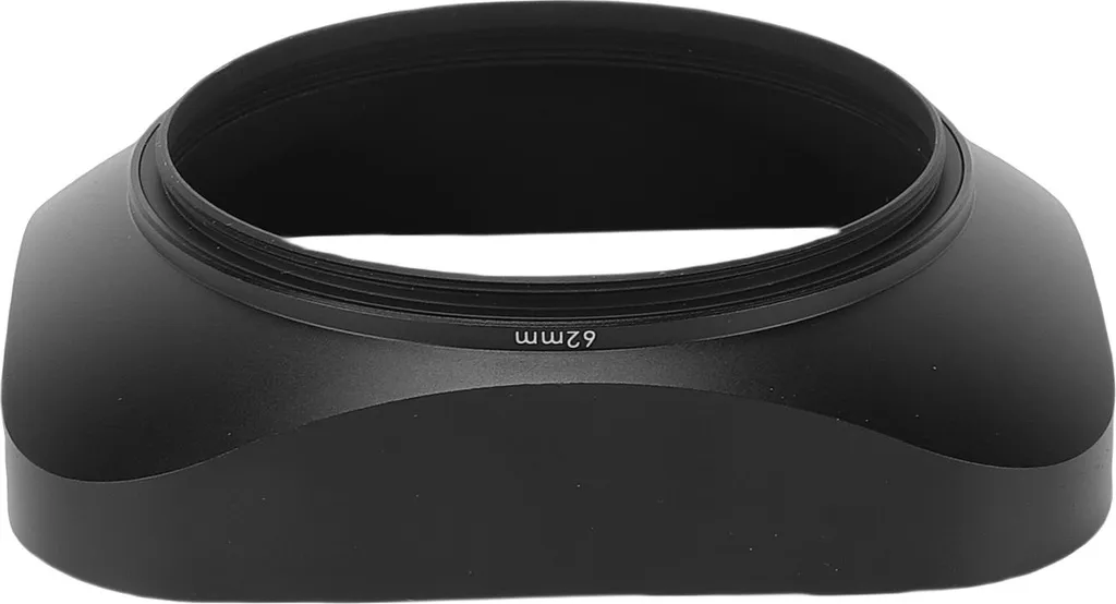 Pare-soleil carré 62mm en métal noir mat avec capuchon fileté robuste
