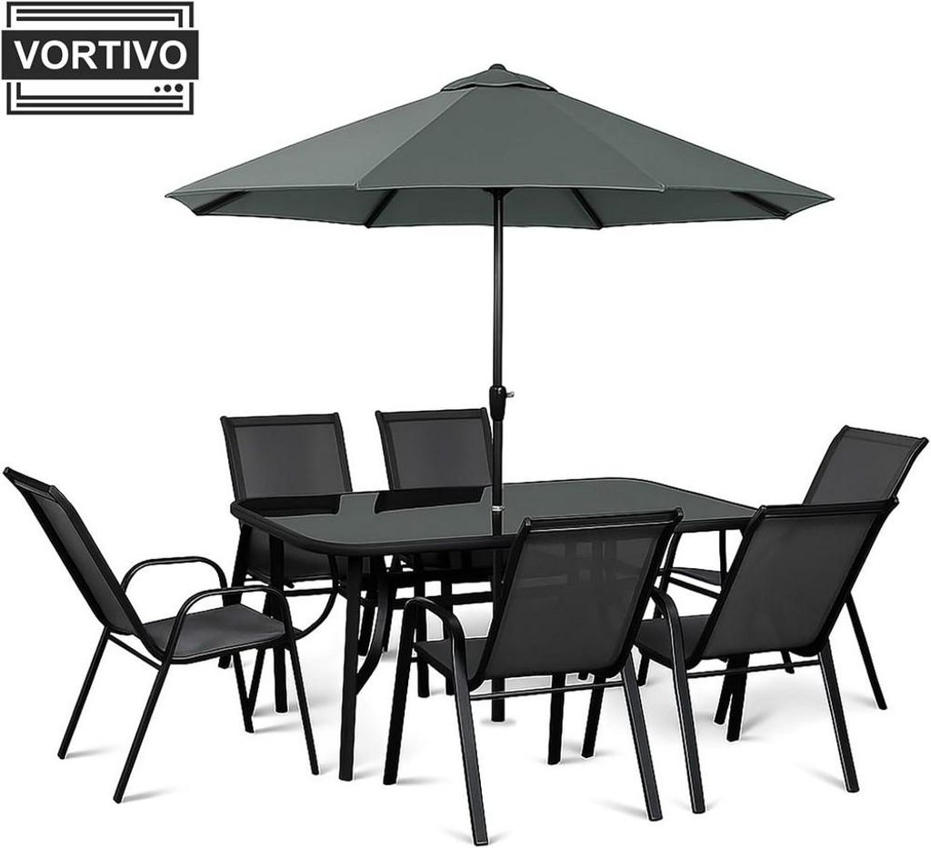 VORTIVO 8-teiliges Gartenmöbel-Set für 6 Personen mit Produktbild 