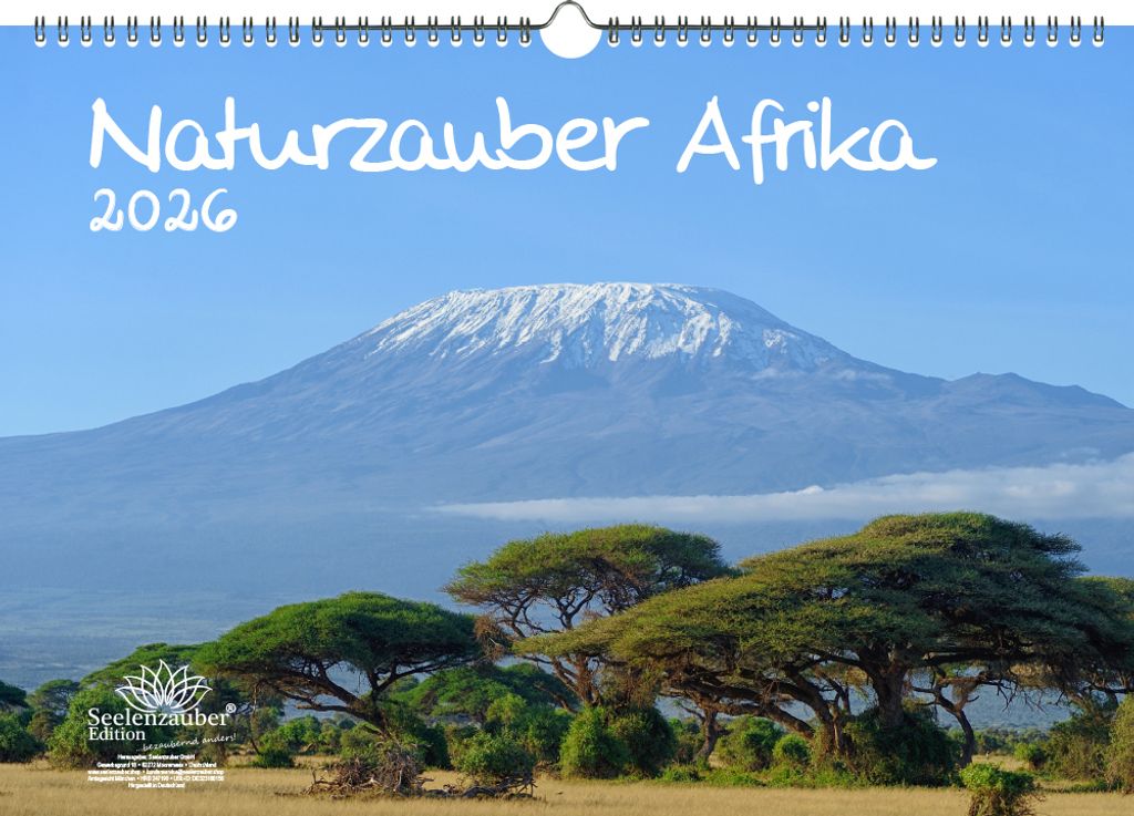 Naturzauber Afrika DIN A3 Kalender für 2026 Landschaft Reise Tiere Urlaub - Seelenzauber