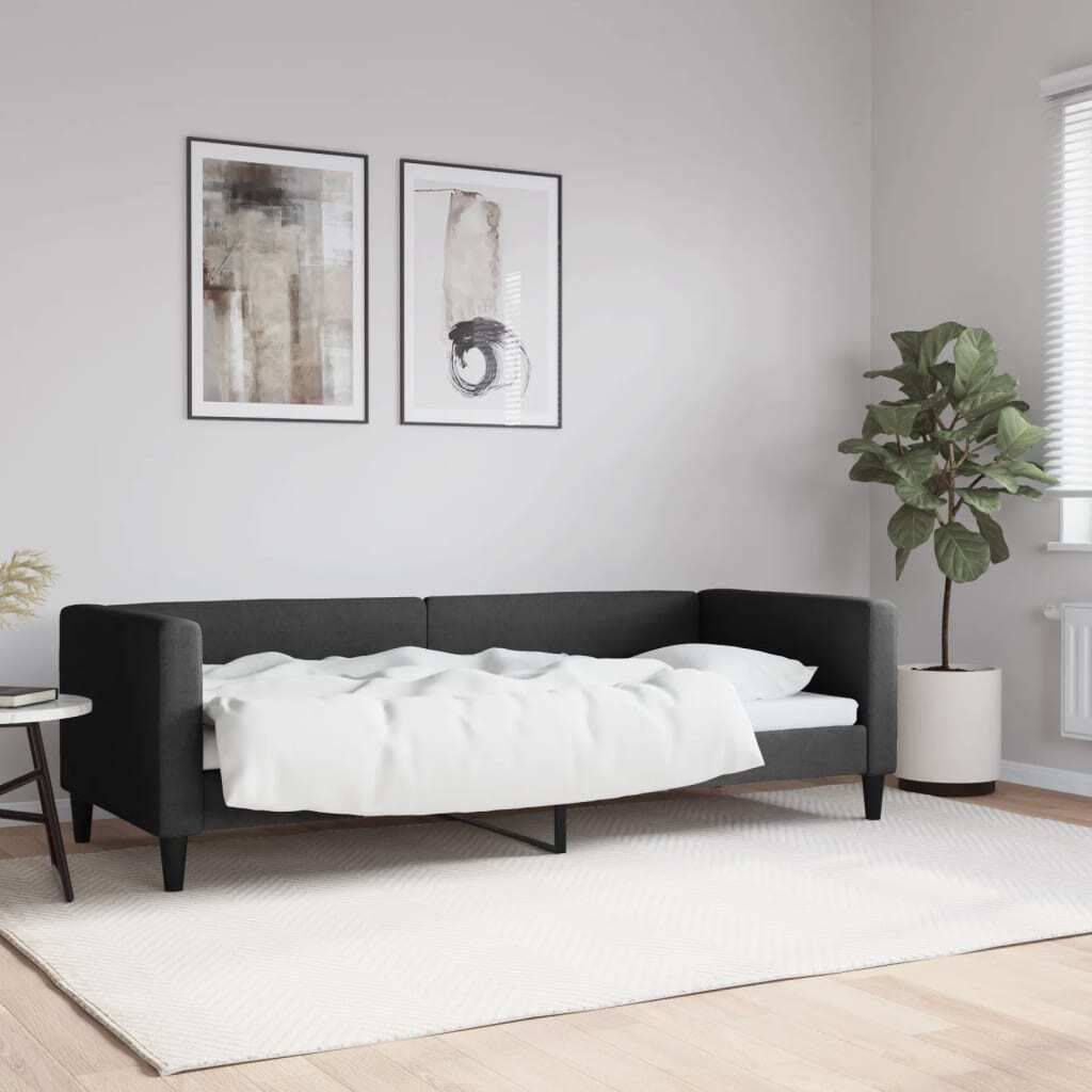 Möbel Tagesbett Schwarz 80x200 cm Stoff - Klassische Betten 353980