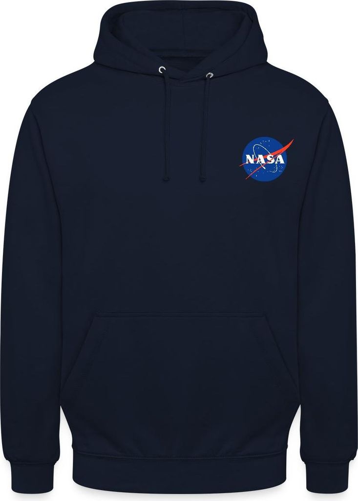 Spreadshirt NASA Klassisches Logo Als Brustlogo Uni Hoodie, 4XL, Navy
