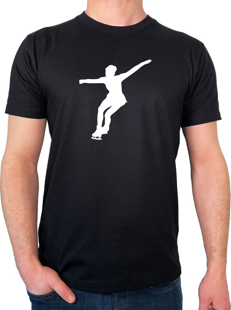 Huuraa Herren T-Shirt Eiskunstlauf Silhouette XL Black Bio Baumwolle Fairtrade Herrenshirt Geschenkidee