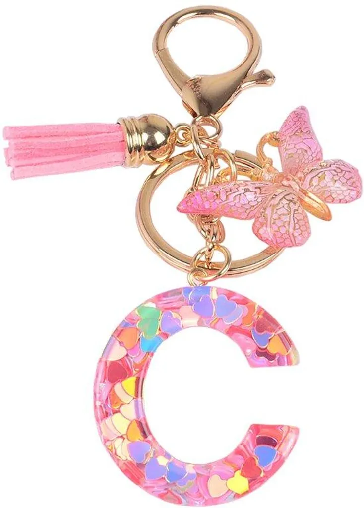 Bijou personnalisé initiale rose - Pendentif cadeau pour femme et fille