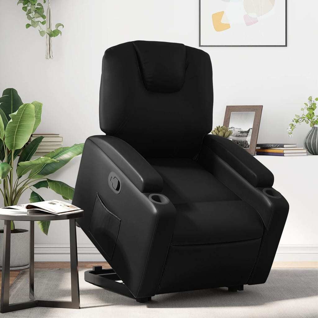 Cloris DesignMöbel Relaxsessel mit Aufstehhilfe Schwarz Kunstleder , Klassische Sessel 2024 Neu