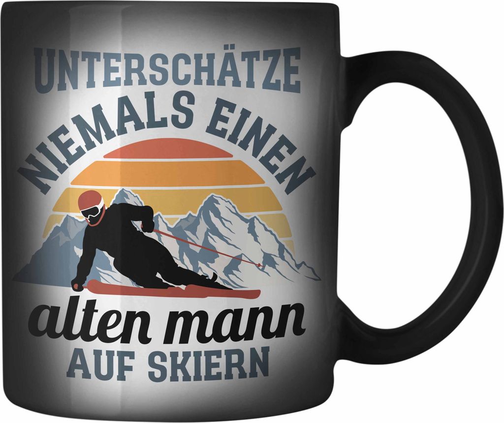 Trendation - Ski Fahren Farbwechsel Zauber-Tasse Geschenk Skifahrer Geschenk Farbwechsel Zauber-Tasse Lustig Männer Skifahren Witz Spruch Sprüche...