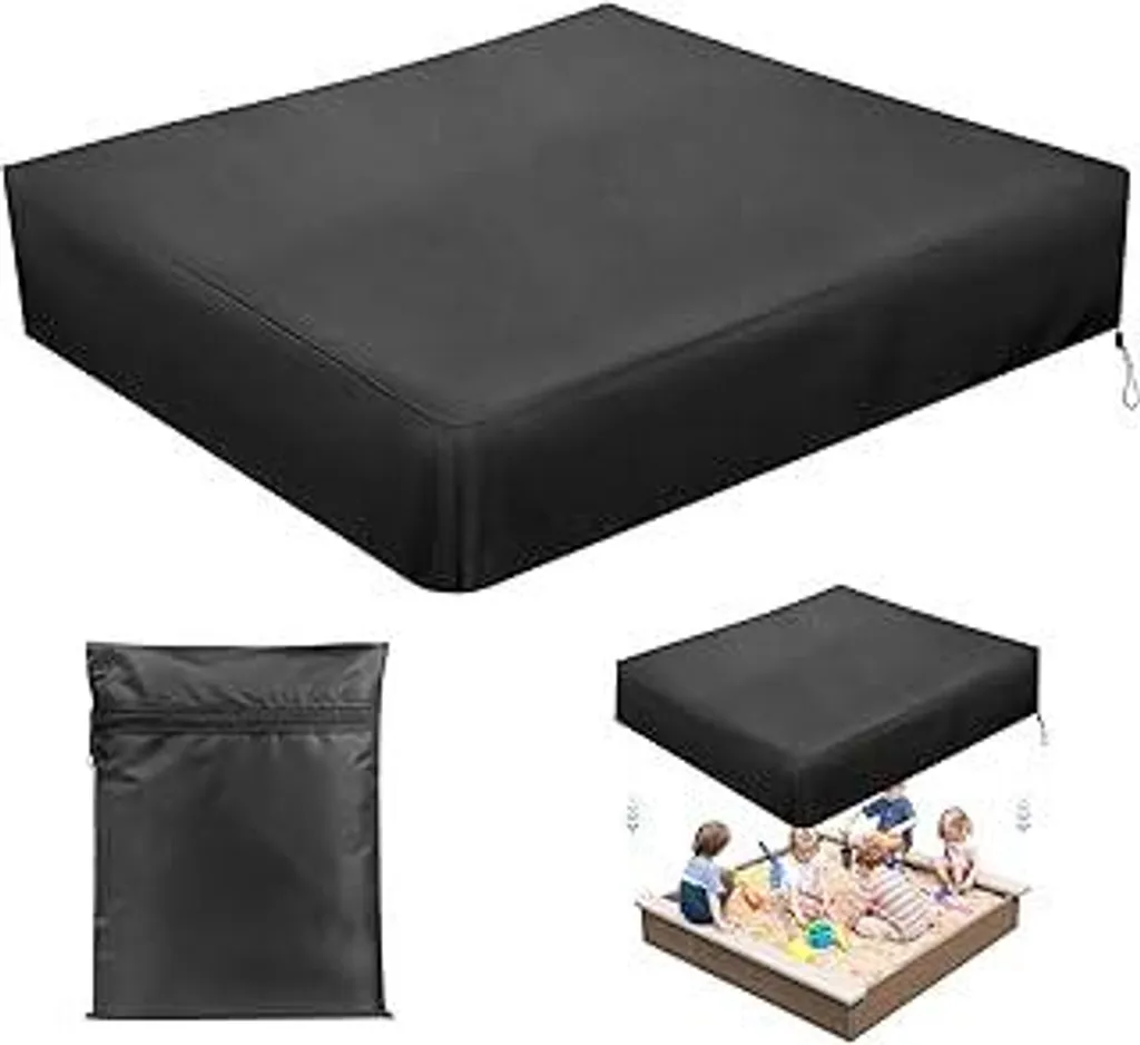 Copertura per sabbiera, 150x150x20 cm Telo impermeabile per sabbiera, telo per sabbiera con cordoncino, tessuto Oxford Impermeabile, antivento, antipolvere, adatto per proteggere i giocattoli dei bambini