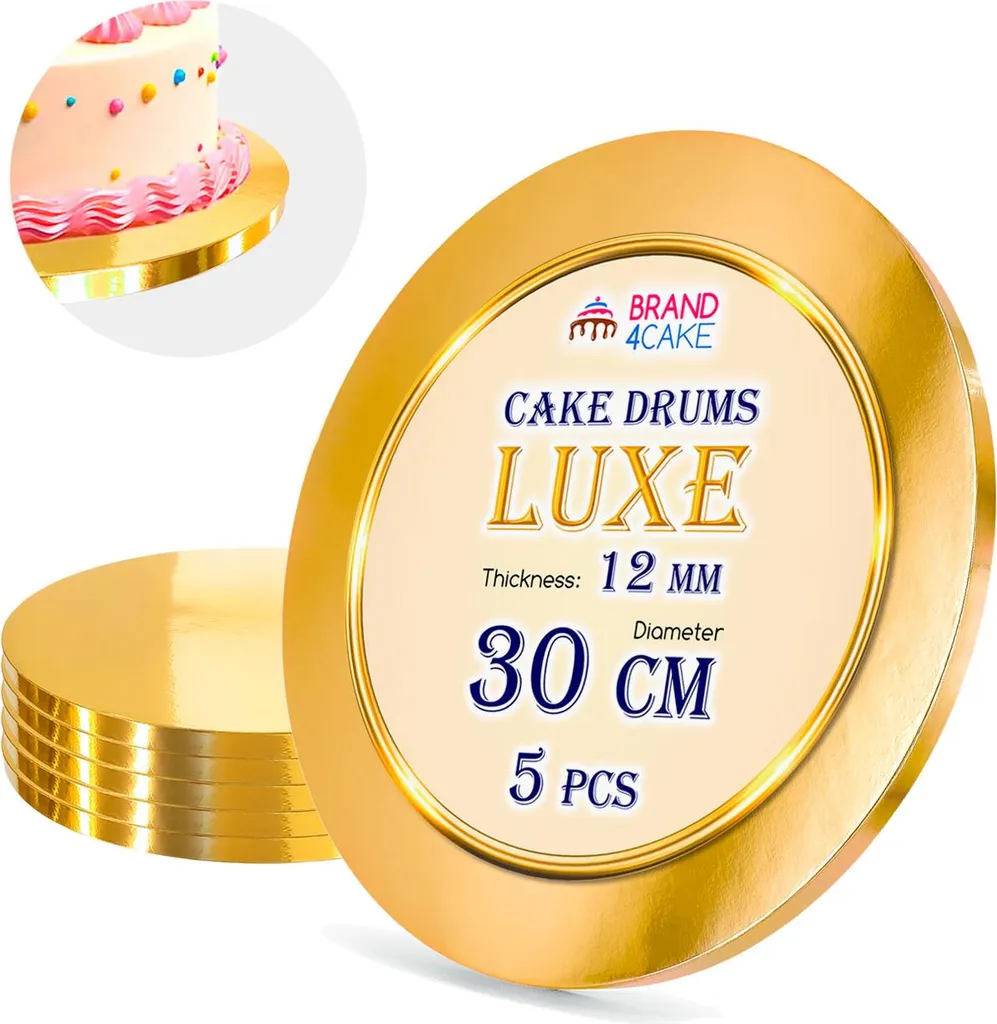Base per Torta Oro 30 cm Brand4Cake: 5 Cake Drum Professionali Luxe