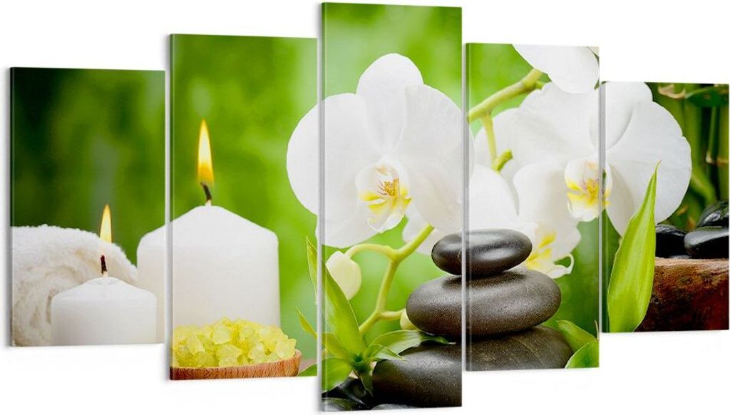 Bild auf Leinwand - Leinwandbild - Blume aromatherapie spa - 160x85cm - Wand Bild - Wanddeko - Leinwanddruck - Bilder - Kunstdruck - Wanddekoration...