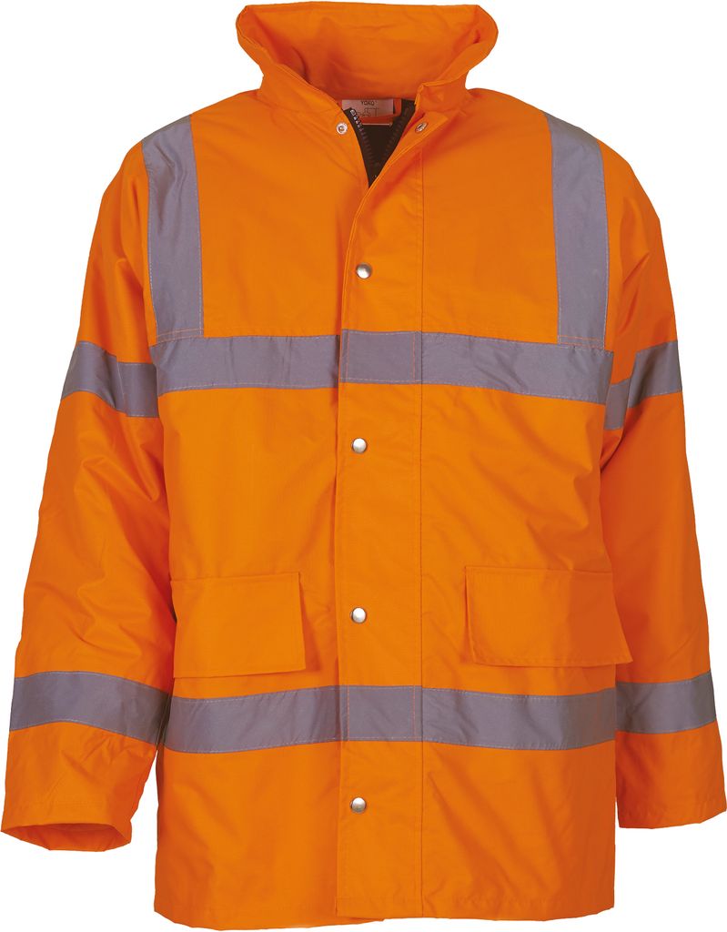 YOKO HVP300 | Fluo Classic Motorway Jacket - HiVis Arbeitsjacke - Farbe: Fluo Orange - Größe: 4XL